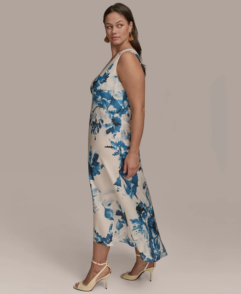 Donna Karan New York Plus V-Neck High-Low Dress