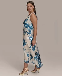 Donna Karan New York Plus V-Neck High-Low Dress