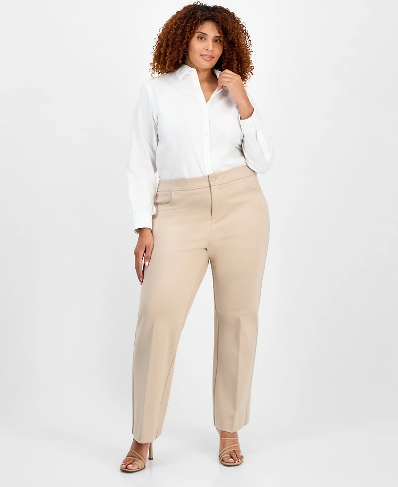 Anne Klein Plus Wide-Leg Trousers