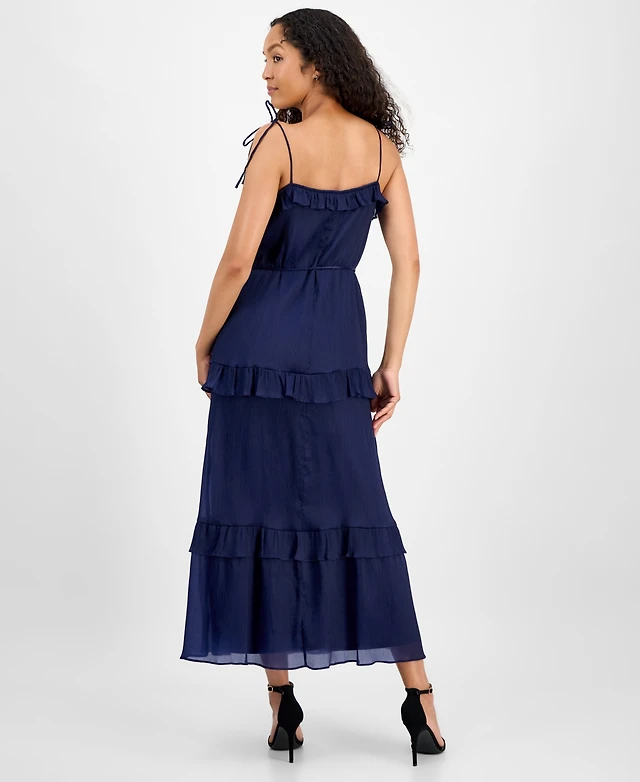 knee length dresses for ladies Emerson Fry Racerback Tank Dress Maxi in Navy Stripe Rib Navy Stripe Rib / L main image 1