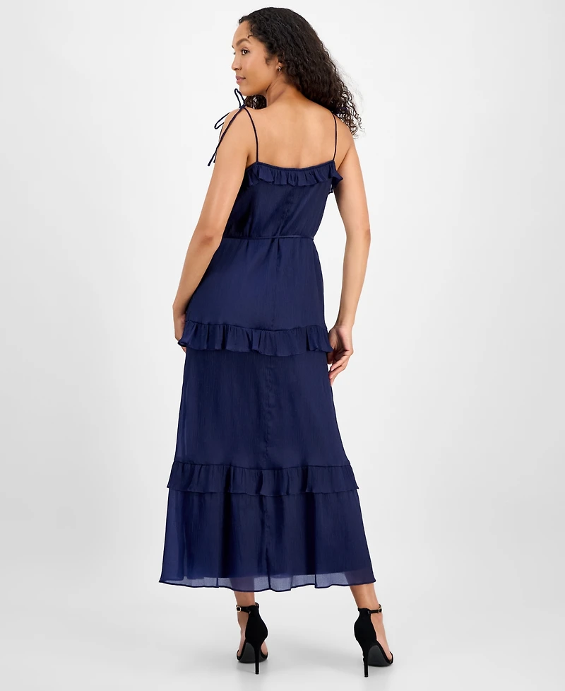 julia jordan Women's Tie-Strap Maxi Dress