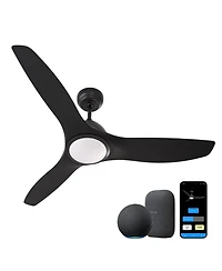 All Seasons 52" Ceiling Fan with Light, Quiet, Alexa/Google, 3 Color Led Lights