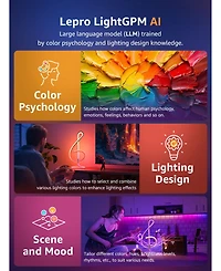 Lepro TB2 Ai Smart Table Lamp, Rgb+Ic Addressable Led Lamp Alexa Google Enable, App Control Color Changing Modern Spiral Lamp No Remote, Music Sync, A