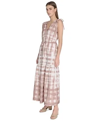 Calvin Klein Women's Printed V-Neck A-Line Midi Dress