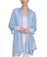 Calvin Klein Elegant Satin-Trim Chiffon Evening Wrap