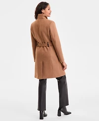 Dkny Women's Asymmetric Front-Zip Belted Coat, Exclusively at Macy's