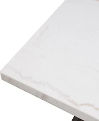 Furniture of America 24.5" Marble Evangeline Genuine Top Square End Table