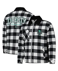 The Wild Collective Men's and Women's Black/White New York Liberty Flannel Full-Zip Shacket