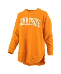 Pressbox Women's Tennessee Orange Tennessee Volunteers Melange Poncho Vintage Fleece Long Sleeve Pullover Sweatshirt