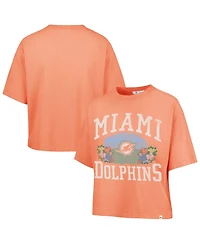 '47 Brand Women's Orange Miami Dolphins Florentina Montauk Cropped T-Shirt