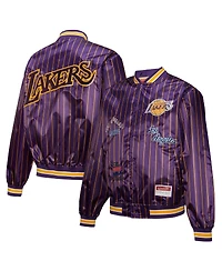 Mitchell & Ness X Dannijo Women's Purple Los Angeles Lakers Satin Full-Snap Jacket