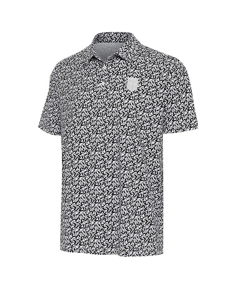 Antigua Men's Gray/Black Usmnt Seasons Polo Shirt
