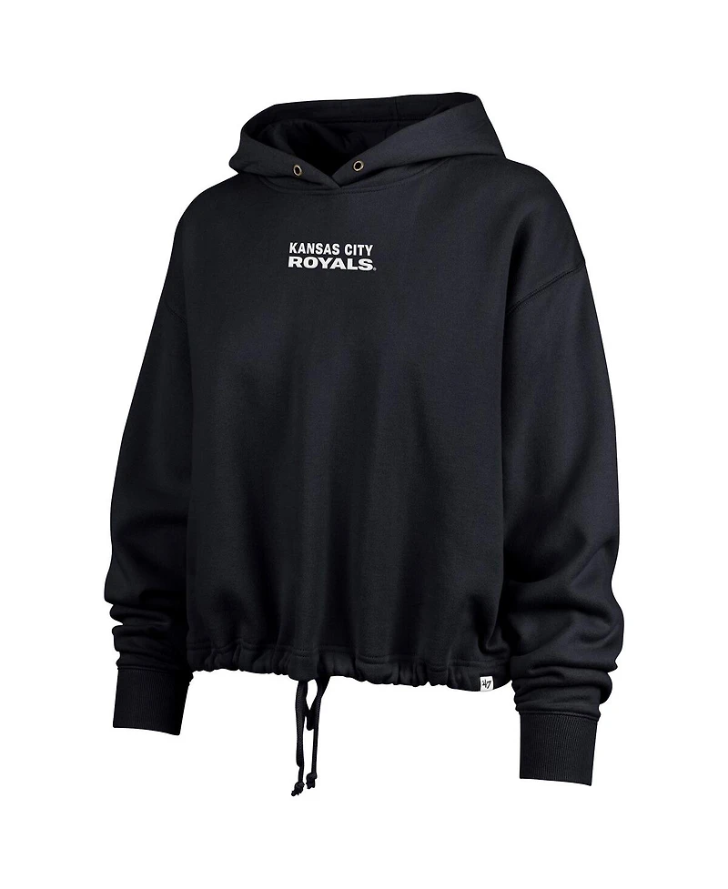 '47 Brand Women's Navy Kansas City Royals City Connect Venice Cropped Pullover Hoodie