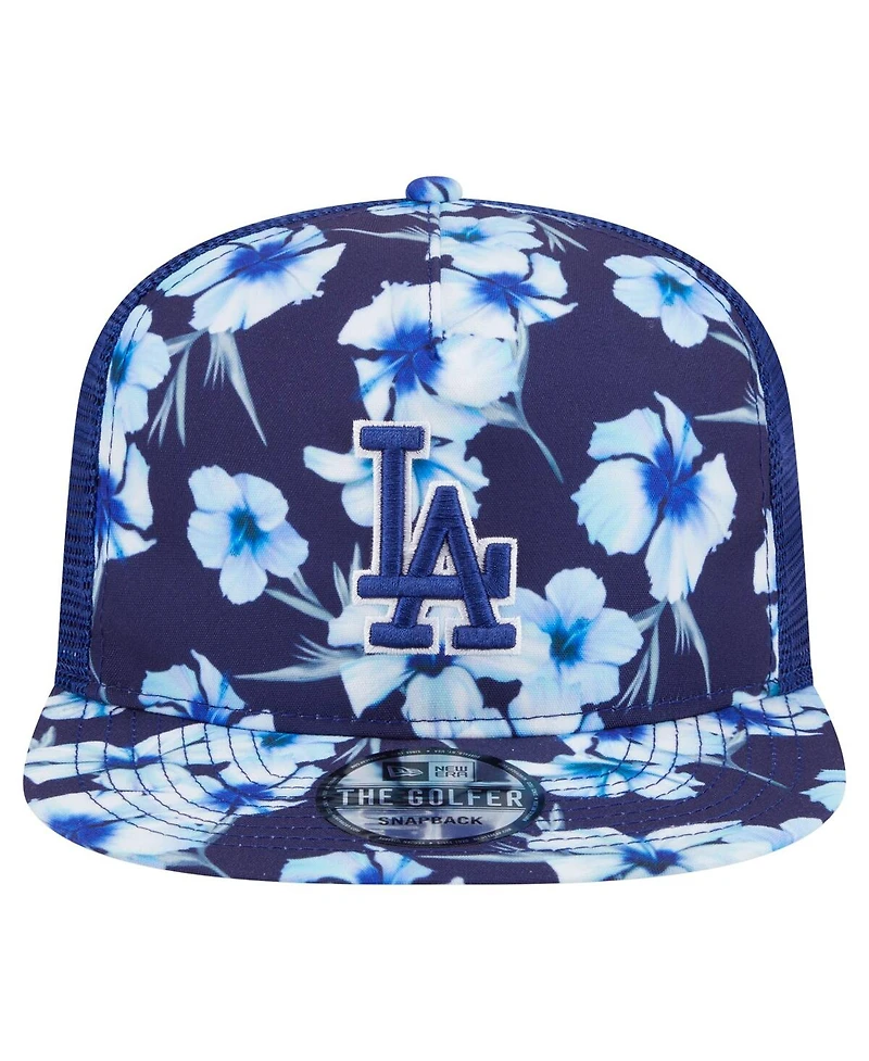 New Era Men's Royal Los Angeles Dodgers Adventure Pattern Golfer Trucker Snapback Hat