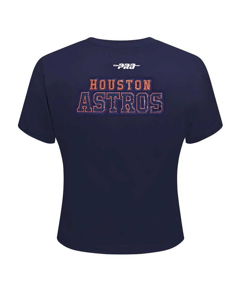 Pro Standard Women's Navy Houston Astros Game Day Classics Baby Doll Cropped T-Shirt