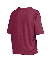 Pressbox Women's Garnet Florida State Seminoles Nelson Arch Over Logo Waist Length Oversized Slub T-Shirt