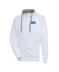 Antigua Men's White Detroit Lions Victory Full-Zip Hoodie