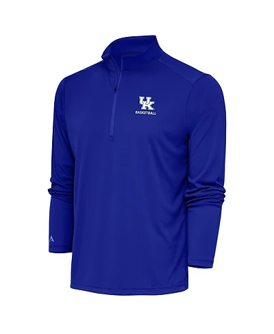Antigua Men's Royal Kentucky Wildcats Basketball Tribute Quarter-Zip Pullover Top