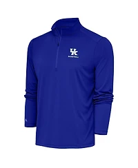 Antigua Men's Royal Kentucky Wildcats Basketball Tribute Quarter-Zip Pullover Top