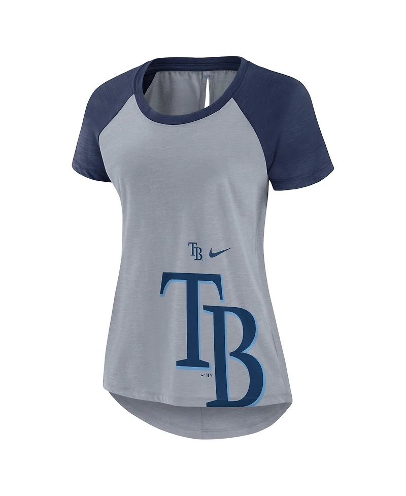 Nike Women's Heather Gray Tampa Bay Rays Summer Breeze Raglan Fashion T-Shirt