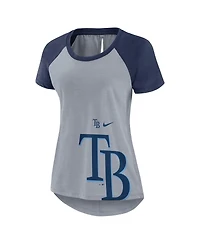 Nike Women's Heather Gray Tampa Bay Rays Summer Breeze Raglan Fashion T-Shirt