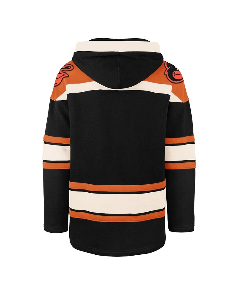 '47 Brand Men's Black Baltimore Orioles Superior Lacer Pullover Hoodie
