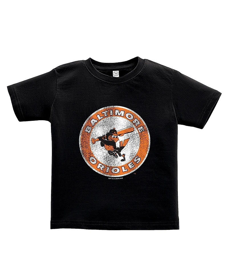 Soft as a Grape Toddler Black/Gray Baltimore Orioles Cooperstown Collection T-Shirt, Set of 2