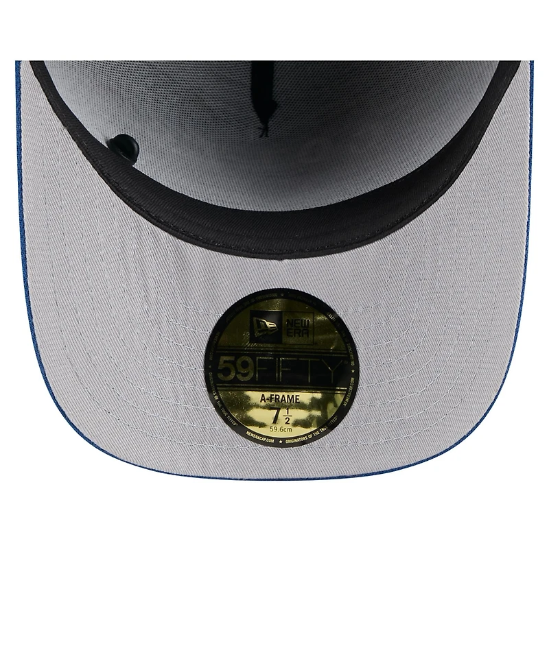 New Era Men's Black/Royal Indianapolis Colts 2025 Nfl Draft On Stage A-Frame 59FIFTY Fitted Hat