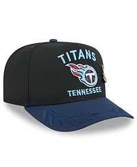 New Era Men's Black/Navy Tennessee Titans 2025 Nfl Draft On Stage A-Frame 59FIFTY Fitted Hat