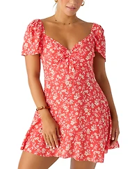 O'Neill Juniors' Carina Printed Puff-Sleeve Mini Dress