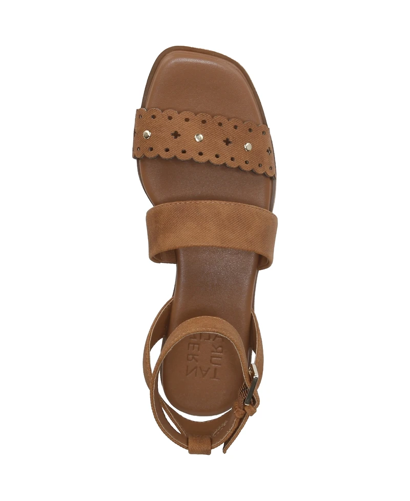 Naturalizer Women's Gana Square Toe Strappy Flat Sandals