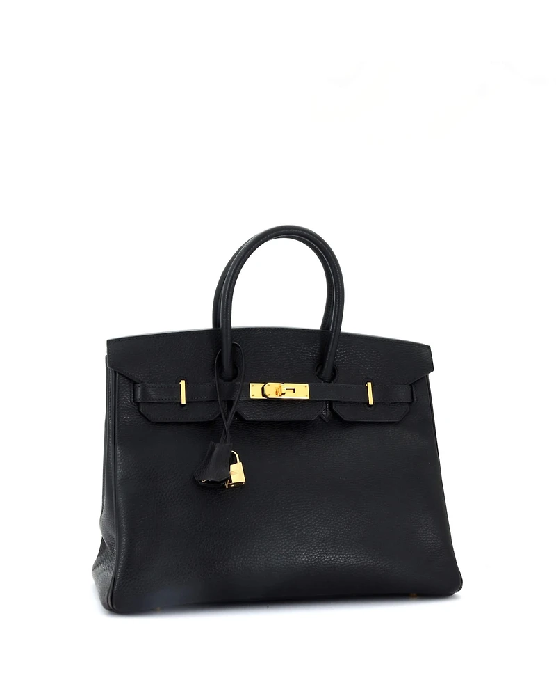 Pre-Owned Hermes Birkin 35 Handbag Ardennes with Gold Hardware