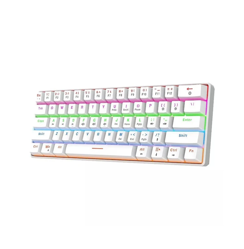 60% Mechanical Gaming Keyboard, Red Switch, Wired Gaming Colorful Backlit Gaming Keyboard, Pudding Keycaps Compact
