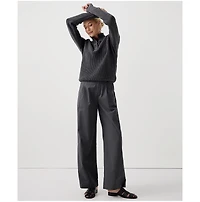 Pact Women's Organic Cotton Boulevard Brushed Twill Wide Leg Trouser