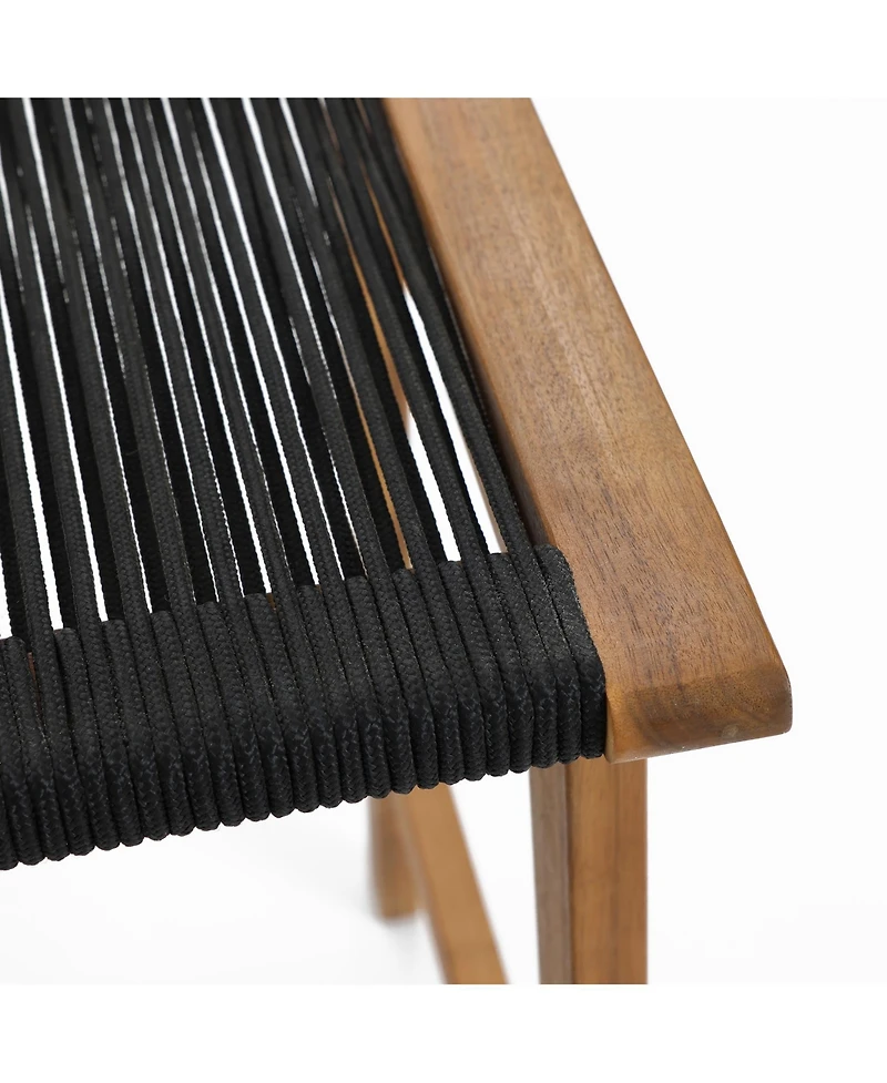 LuxenHome Outdoor Acacia Wood Counter Height Stools, Set of 2