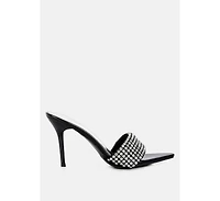 Adina Womens Diamante Embellished Slip On Sandals