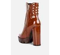 High Key Collared Heel Ankle Boot Women