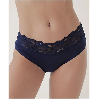 Pact Women's Organic Cotton Lace Waist Brief 3-Pack