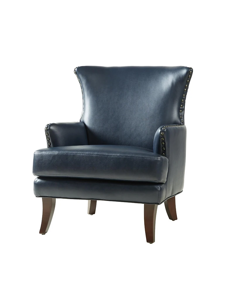 Hardamon Contemporary Leather Arm Chair with Nailhead Trim