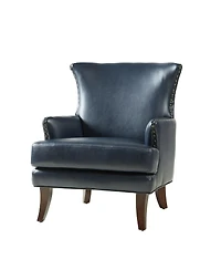 Hardamon Contemporary Leather Arm Chair with Nailhead Trim