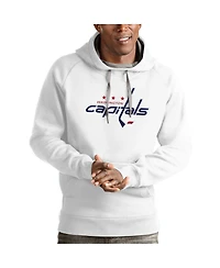 Antigua Men's White Washington Capitals Logo Victory Pullover Hoodie