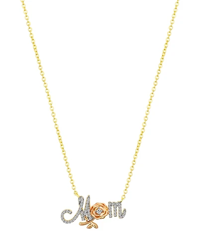 Disney Cubic Zirconia and Mother of Pearl Princess Mom Rose Necklace