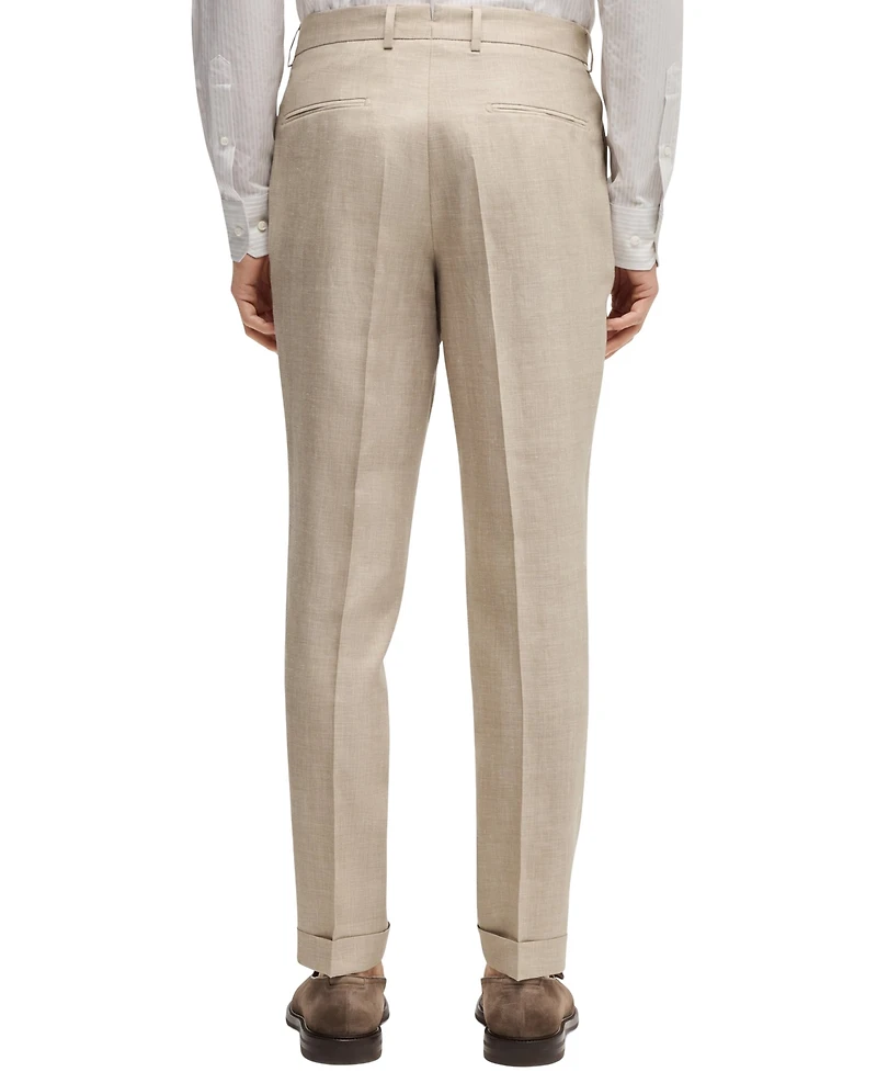 Boss by Hugo Men's Linen-Blend Slim-Fit Checked Suit