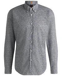Boss by Hugo Boss Men's Printed Cotton Poplin Regular-Fit Shirt