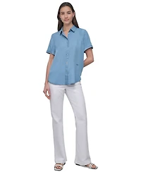 Dkny Jeans Women's Rolled-Sleeve Button-Up Shirt - FJZ