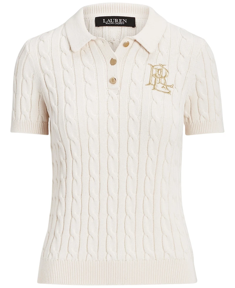 Lauren Ralph Women's Cable-Knit Polo Shirt