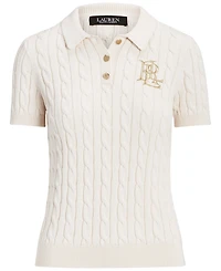 Lauren Ralph Women's Cable-Knit Polo Shirt