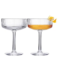 The Wine Savant Khen Art Deco Shatterproof Coupe Glasses, Set of 2
