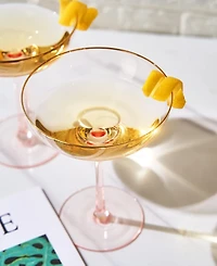 The Wine Savant Gilded Rim Coupe Glasses, Set of 2