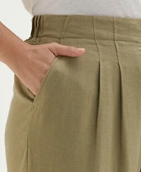 Ella Rafaella Plus Linen Blend Pleated Wide Leg Pants